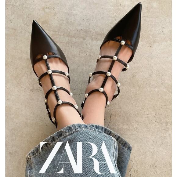 RARE!!! ZARA Strappy Embellished Heels NWT - Picture 1 of 16
